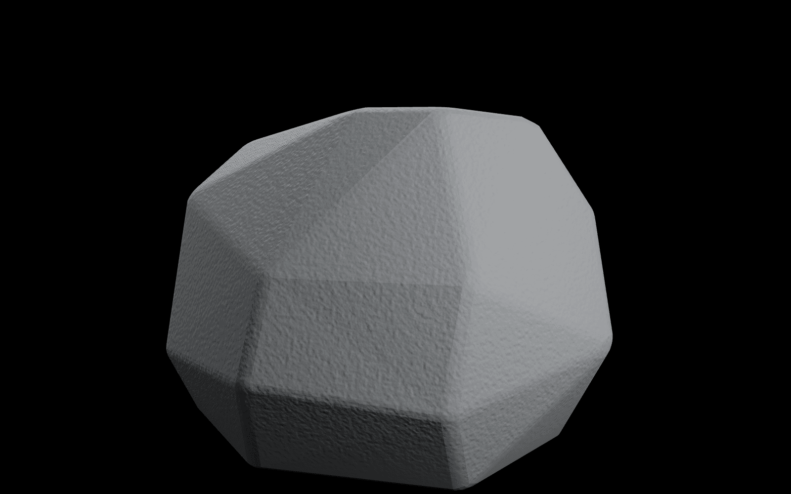 Rawk rock viewed at an oblique angle with a soft silver edge light